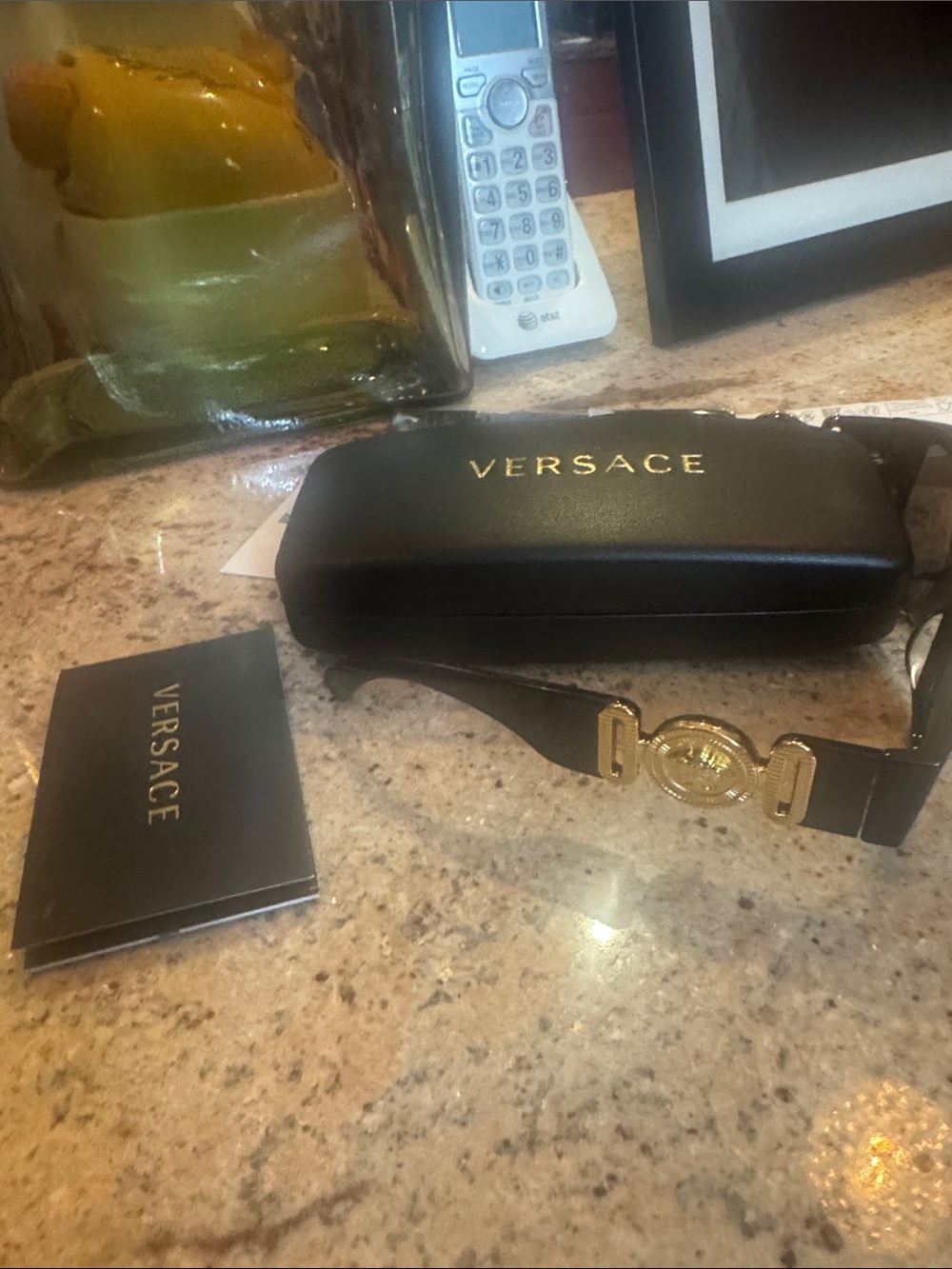 Versace Black Leather Belt with Gold Medusa Buckle